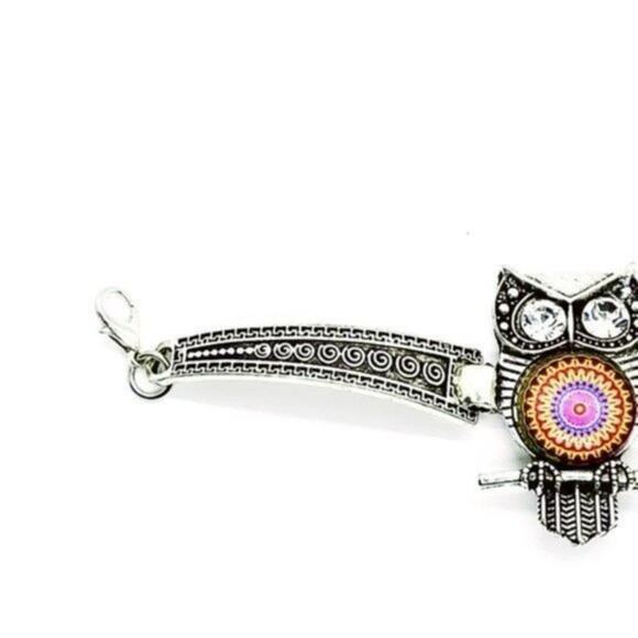 Boho Owl Rhinestone Silver-Tone Bracelet NWT - Picture 5 of 6